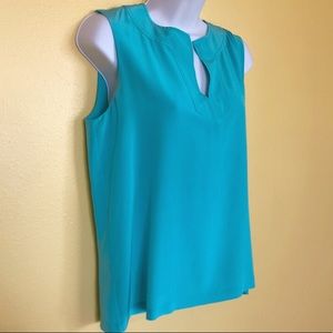 Kate Spade Silk Turquoise Sleeveless Blouse Size 6